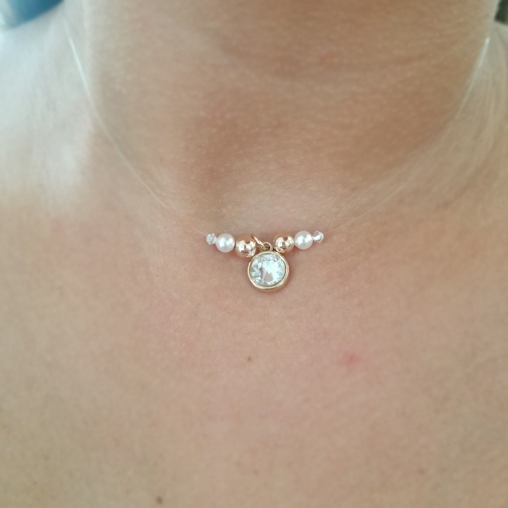 Nylon Swarovski Crystals Necklace